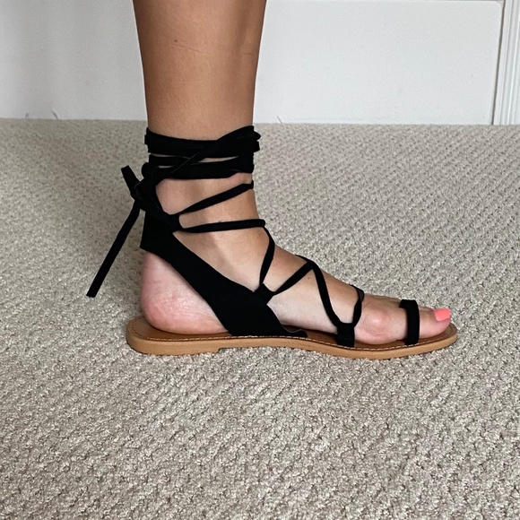 Free People Farylrobin Vegan Maddox Sandal Black 8 - Picture 6 of 12